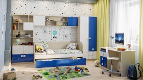 Детская комната Скай Люкс (Синий/Белый/корпус Клен) в Ханты-Мансийске - xanty-mansijsk.katalogmebeli.com | фото