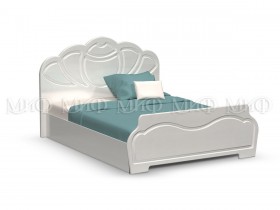 Кровать 1,6м Гармония (Белый/Белый глянец) в Ханты-Мансийске - xanty-mansijsk.katalogmebeli.com | фото